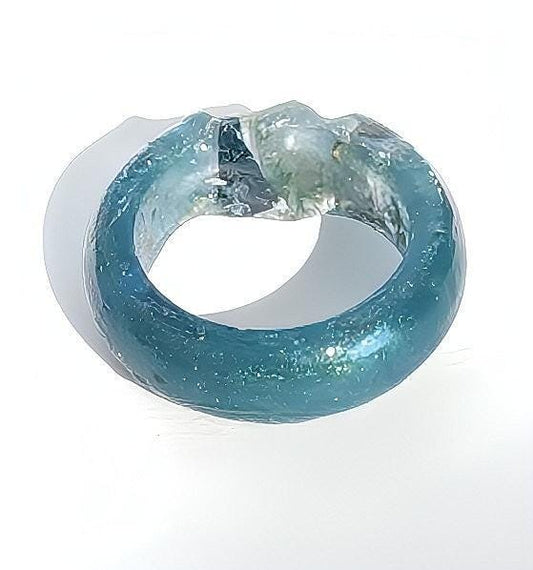Gravegrove - Moss Agate and Sage Power Ring of Balance and Renewal