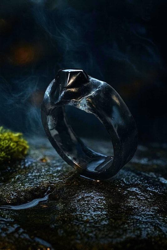 Witchbane- Obsidian and Clove Ring- Protection & Energetic Defense