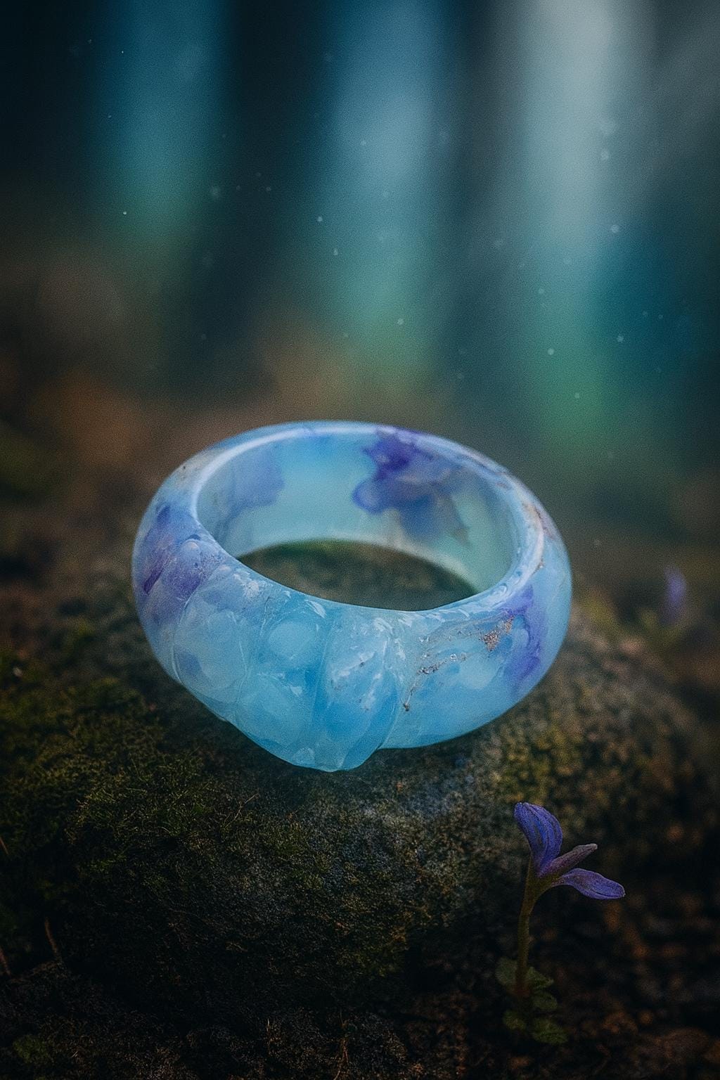 Stillwater Spell – Aquamarine and Lavender Ring - Peace, Healing & Energy Reset