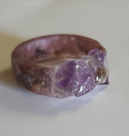 Third Eye Bloom -Amethyst & Mugwort Ring - Psychic Activation and Intuition