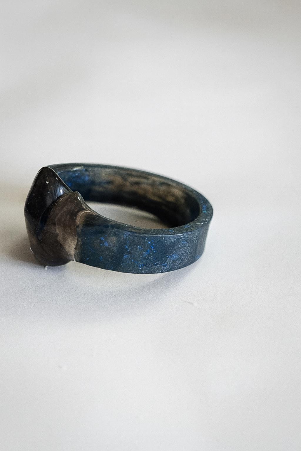 Nocturne Veil Ring - Smoky Quartz and Myrrh - Shadow Work & Inner Strength