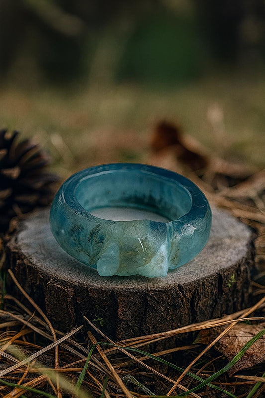 Gravegrove - Moss Agate and Sage Power Ring of Balance and Renewal